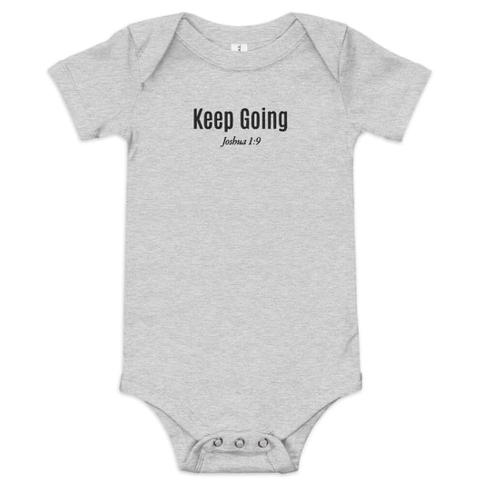 Embroidered Baby "Keep Going" short sleeve one piece