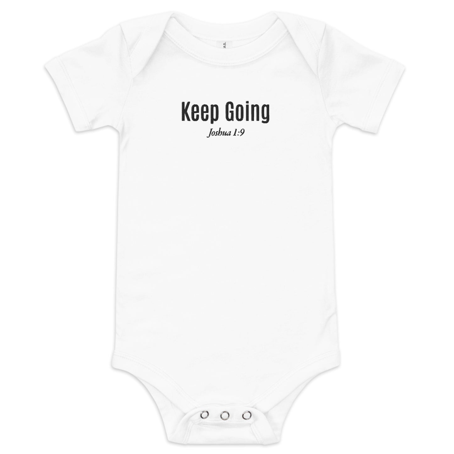 Embroidered Baby "Keep Going" short sleeve one piece