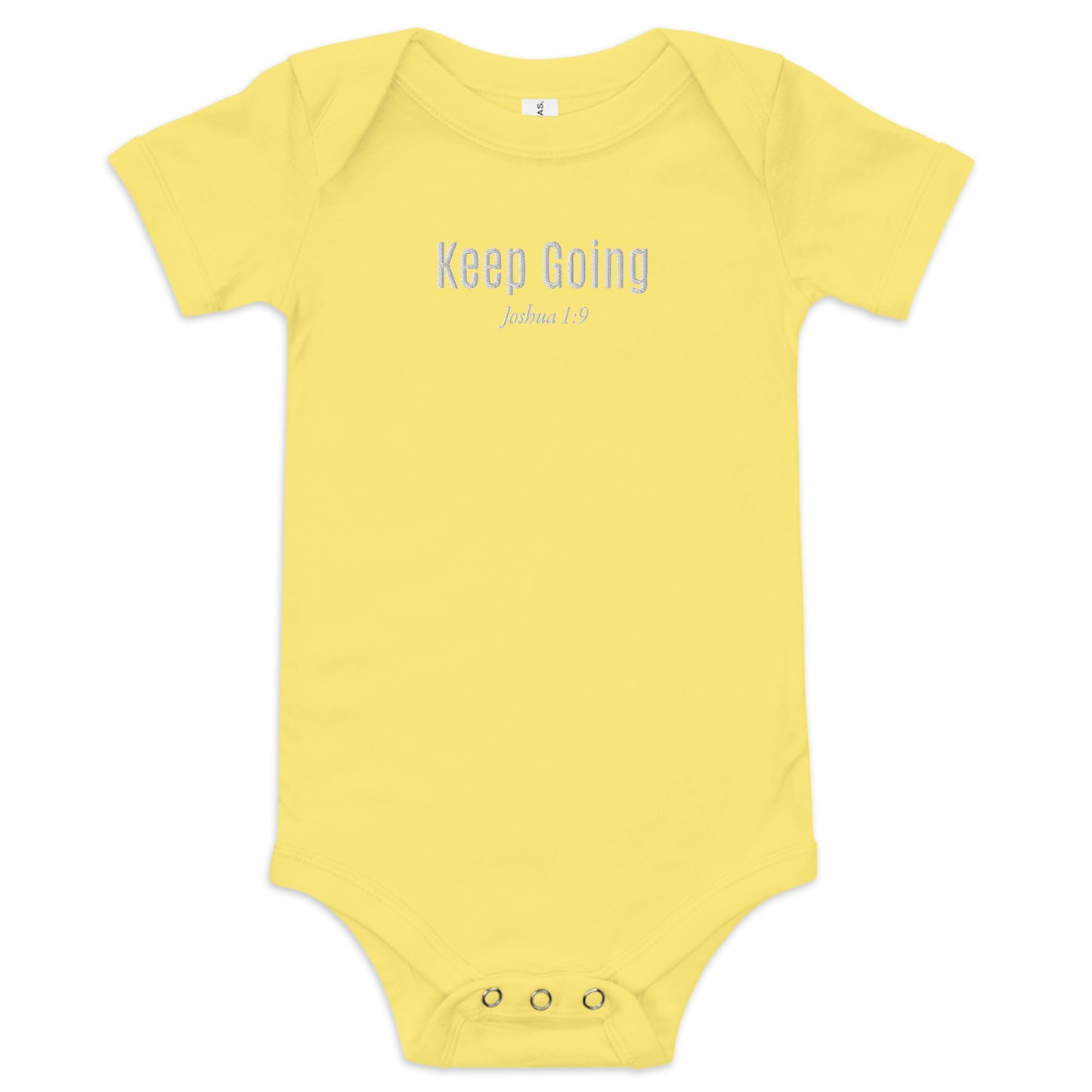 Embroidered Baby "Keep Going" short sleeve one piece