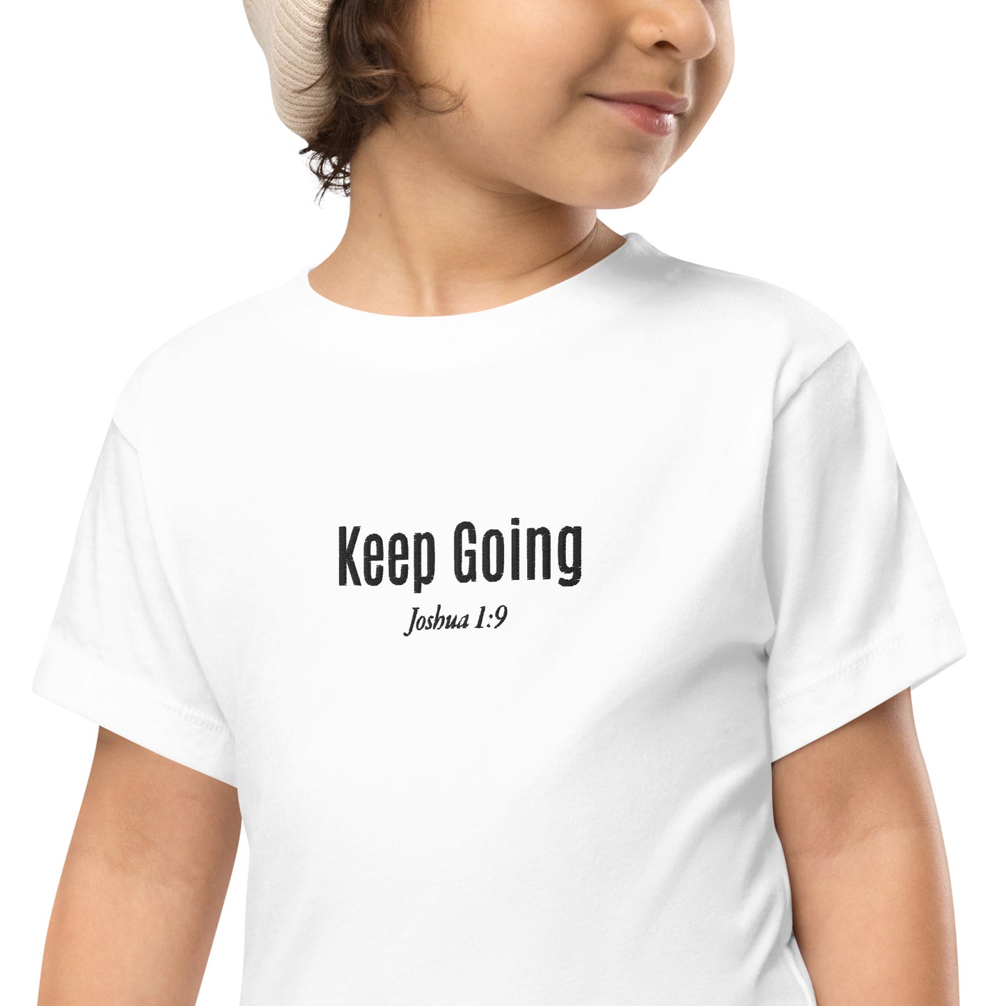 Embroidered Toddler "Keep Going" Short Sleeve Tee