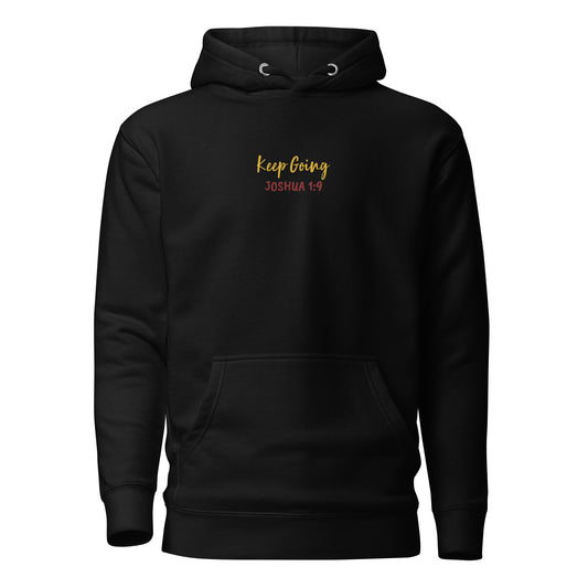 Embroidered Unisex "Keep Going" Centered Hoodie