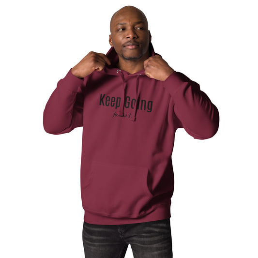 KEEP GOING Unisex Hoodie with Black Embroidery