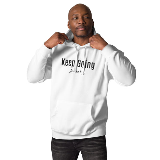 KEEP GOING Unisex Hoodie with Black Embroidery