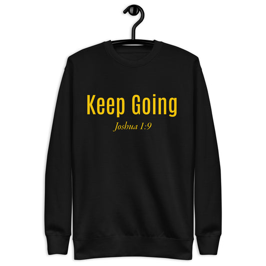 Unisex "Keep Going" Premium Sweatshirt Gold DTG