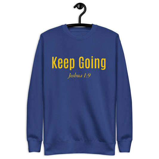 Unisex "Keep Going" Premium Sweatshirt Gold DTG